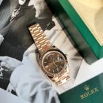 ROLEX Day-date Rose Gold Brand New 904L Steel 8205 Movement 41MM Black Watch